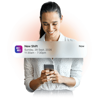 A woman holding a phone